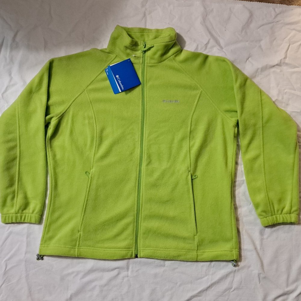 Columbia Zip Up Fleece Jacket Women's Size 1X BRAND NEW w/TAGS Lime Green